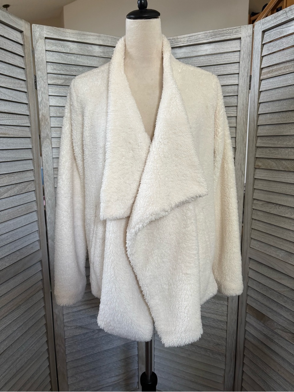 Juicy Couture Cream FauxFur Plush Teddy Y2K (Revival) Style CozyJacket Modern LG